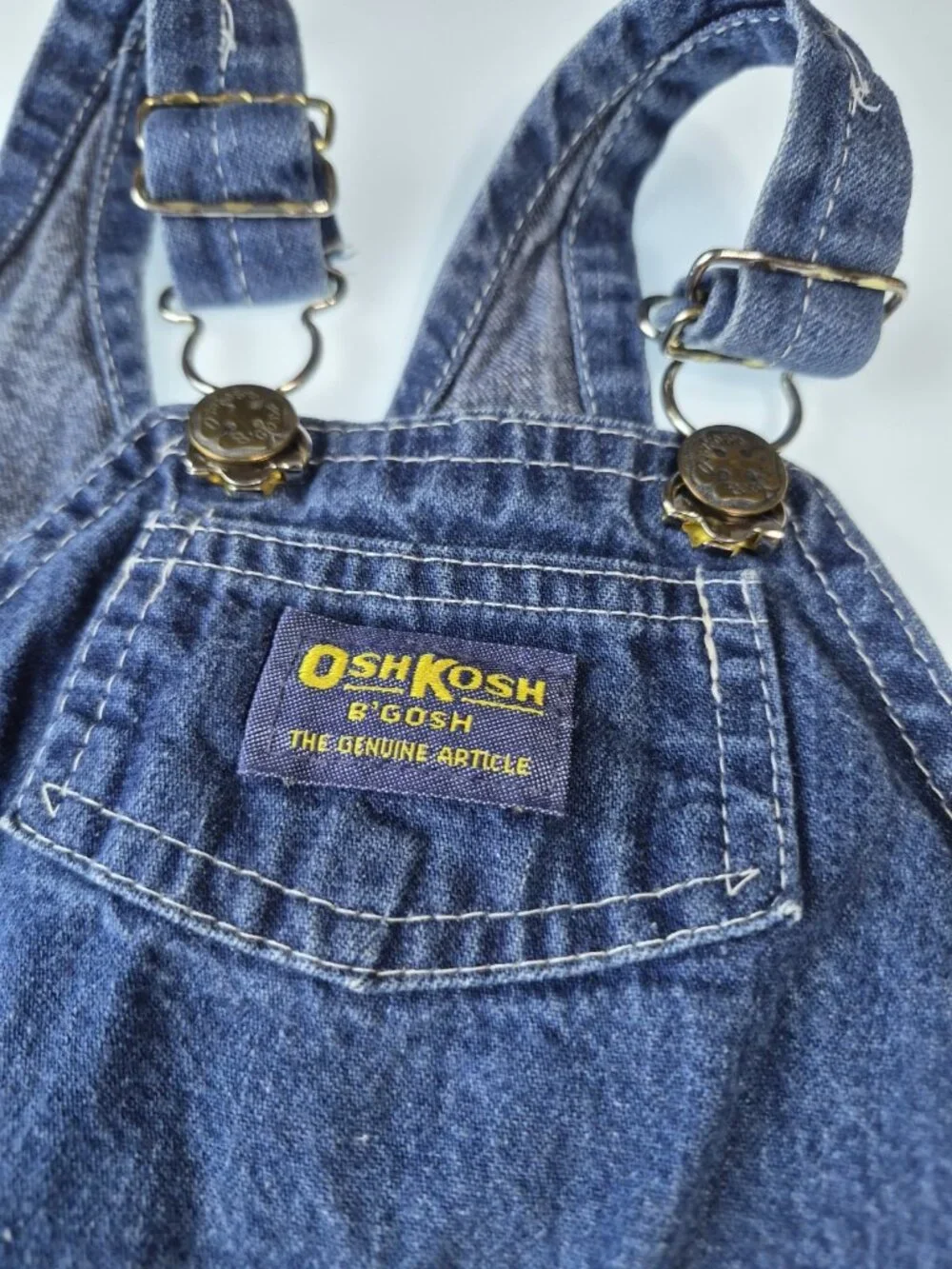 Vintage OshKosh B'Gosh Vestbak Denim Bib Overalls 24 Months USA 100% Cotton